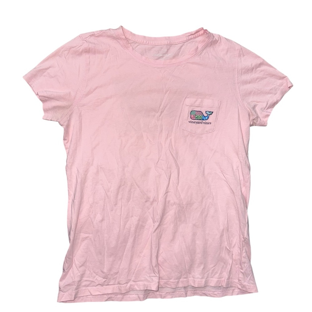 Vineyard Vines Light Pink Short Sleeve Tee with Whale Logo Size Medium
